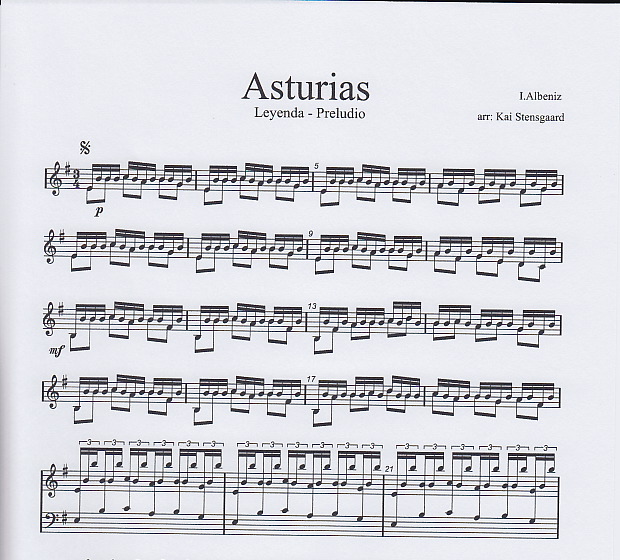 Asturias Guitar Sheet Music